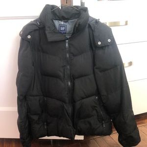 Black short winter coat